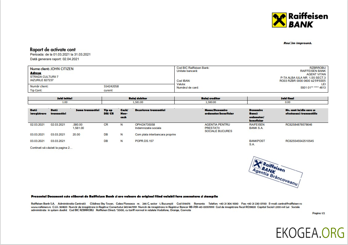 Banque Raiffeisen de Roumanie template Banque Raiffeisen de Roumanie template